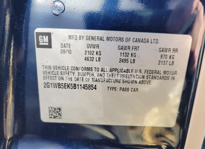 Photo 9 of 2011 Chevrolet Impala LT (VIN 2G1WB5EK5B1145854)