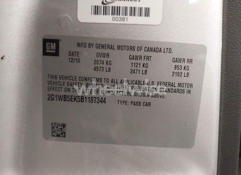 Photo 9 of 2011 Chevrolet Impala LT (VIN 2G1WB5EK5B1187344)