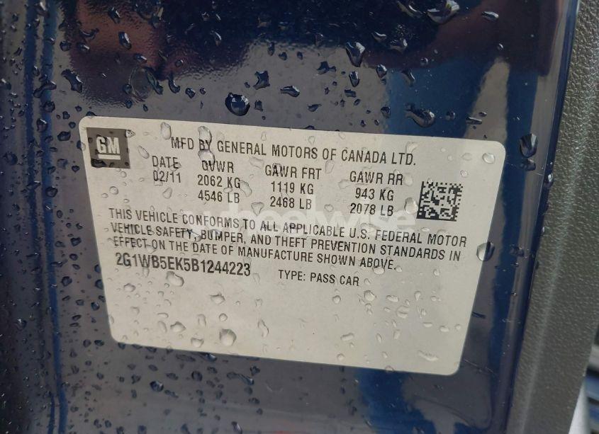 Photo 9 of 2011 Chevrolet Impala LT (VIN 2G1WB5EK5B1244223)