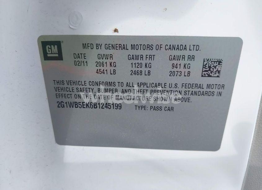 Photo 9 of 2011 Chevrolet Impala LT (VIN 2G1WB5EK6B1245199)