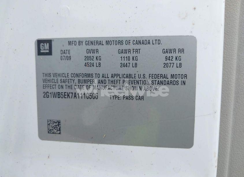 Photo 9 of 2010 Chevrolet Impala LT (VIN 2G1WB5EK7A1110506)