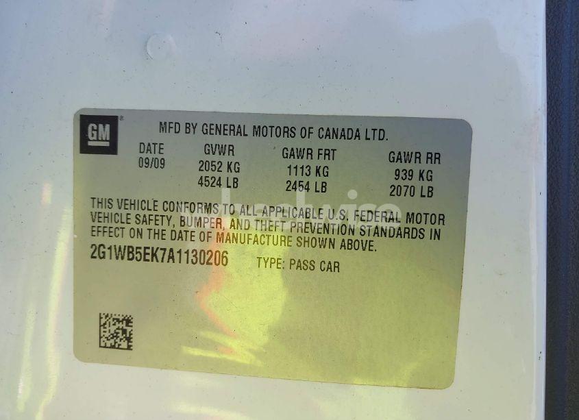 Photo 9 of 2010 Chevrolet Impala LT (VIN 2G1WB5EK7A1130206)