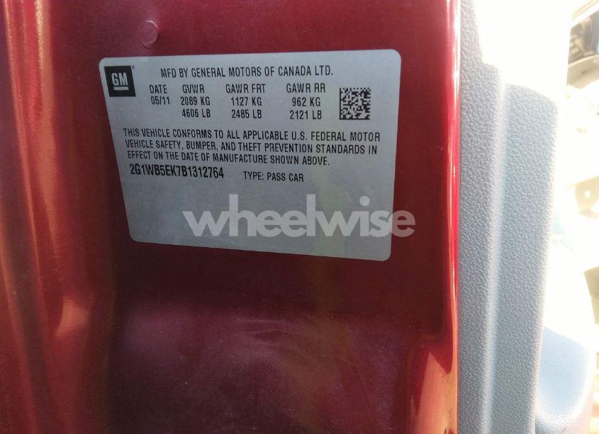 Photo 9 of 2011 Chevrolet Impala LT (VIN 2G1WB5EK7B1312764)