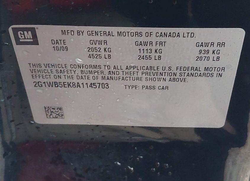 Photo 9 of 2010 Chevrolet Impala LT (VIN 2G1WB5EK8A1145703)