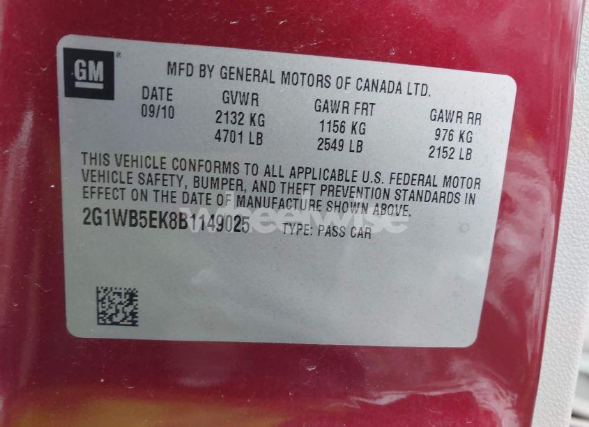 Photo 9 of 2011 Chevrolet Impala LT (VIN 2G1WB5EK8B1149025)