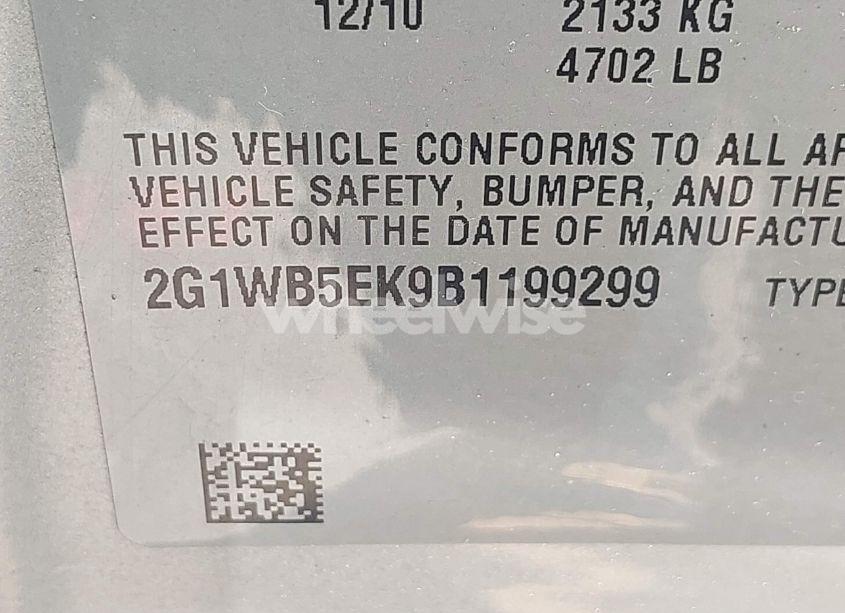 Photo 9 of 2011 Chevrolet Impala LT (VIN 2G1WB5EK9B1199299)