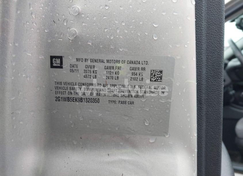 Photo 9 of 2011 Chevrolet Impala LT (VIN 2G1WB5EK9B1320350)