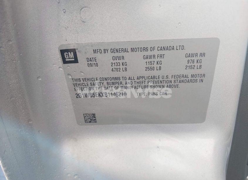 Photo 9 of 2011 Chevrolet Impala LT (VIN 2G1WB5EKXB1146210)