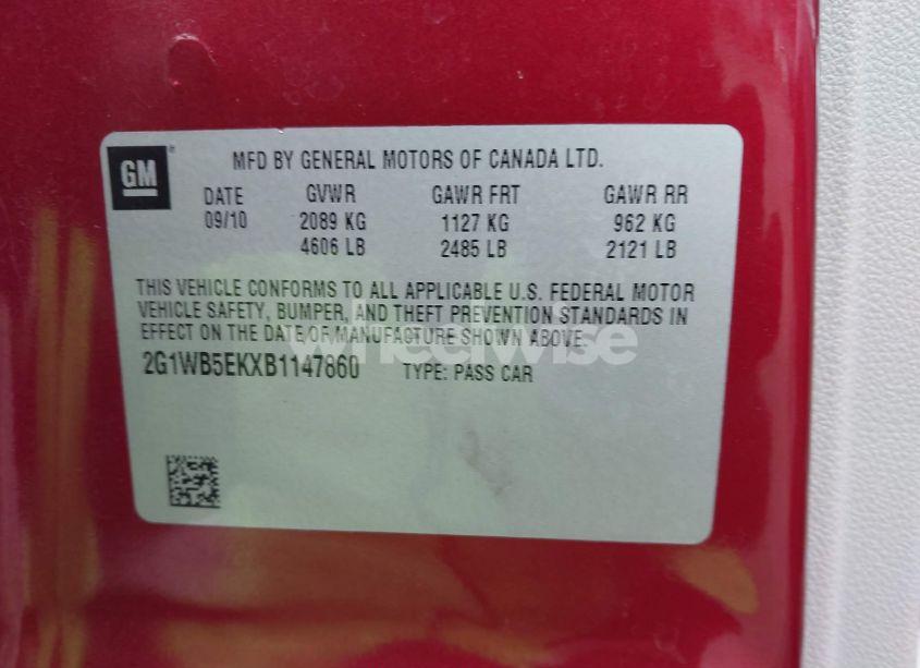 Photo 9 of 2011 Chevrolet Impala LT (VIN 2G1WB5EKXB1147860)