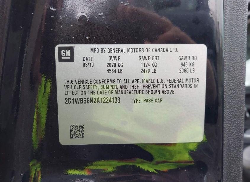 Photo 9 of 2010 Chevrolet Impala LT (VIN 2G1WB5EN2A1224133)