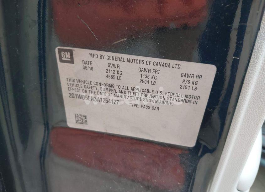 Photo 9 of 2010 Chevrolet Impala LT (VIN 2G1WB5EN3A1254127)