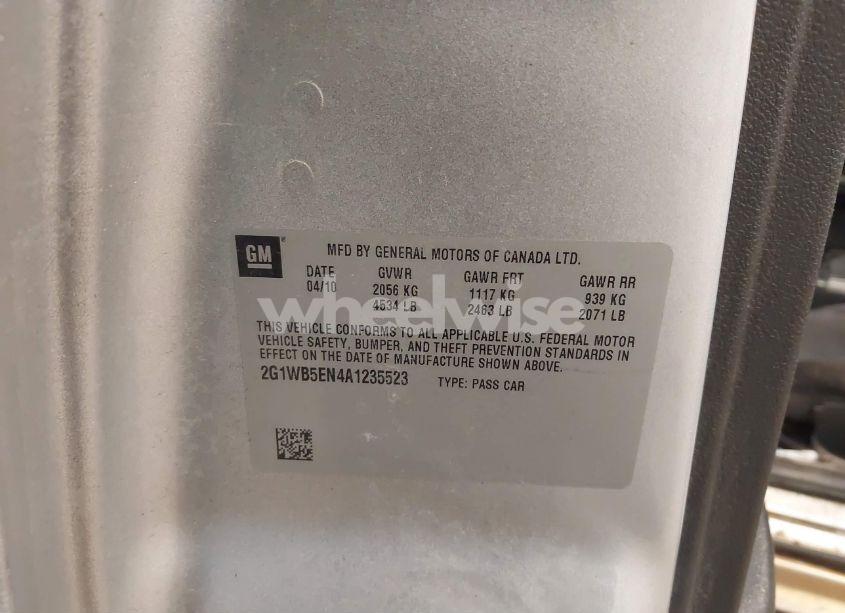 Photo 9 of 2010 Chevrolet Impala LT (VIN 2G1WB5EN4A1235523)