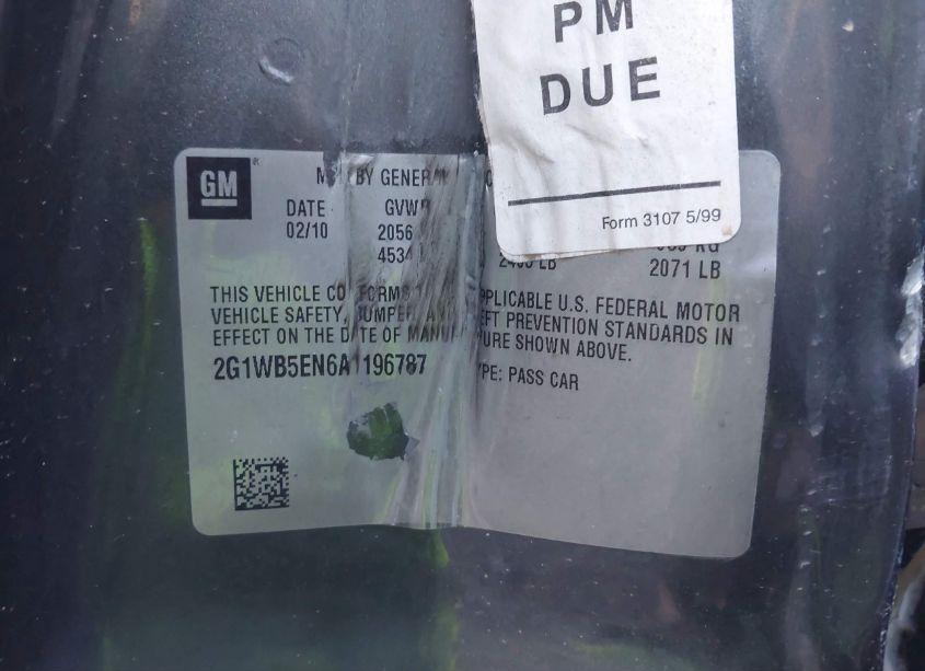 Photo 9 of 2010 Chevrolet Impala LT (VIN 2G1WB5EN6A1196787)