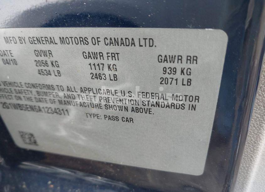 Photo 9 of 2010 Chevrolet Impala LT (VIN 2G1WB5EN6A1234311)