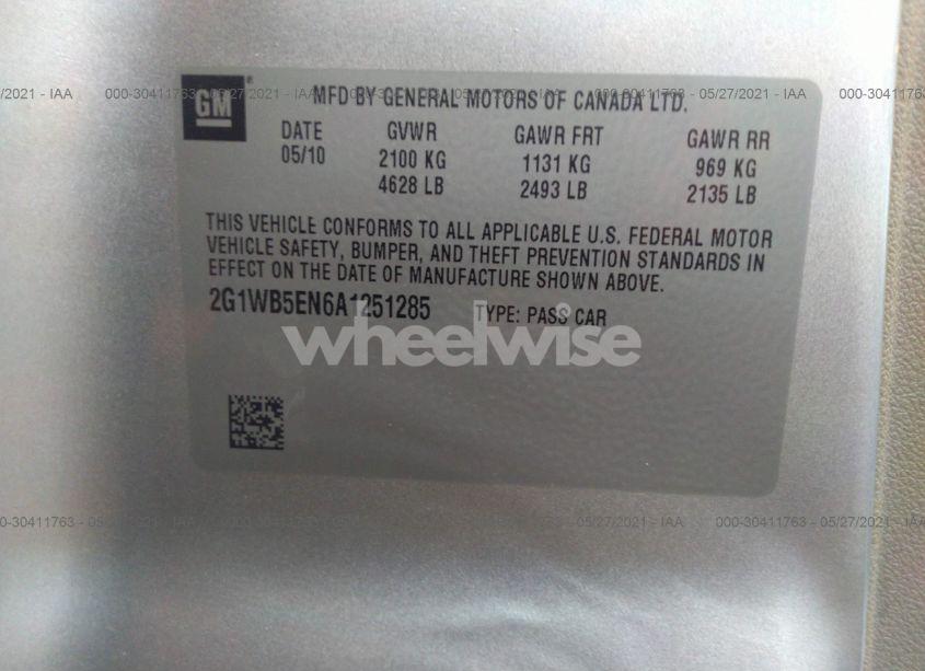 Photo 9 of 2010 Chevrolet Impala LT (VIN 2G1WB5EN6A1251285)