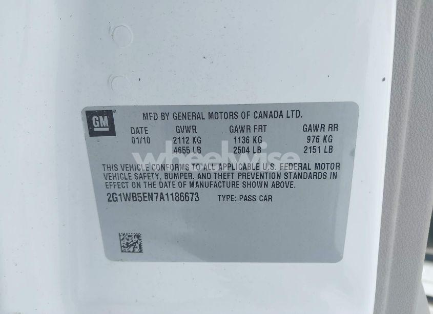 Photo 9 of 2010 Chevrolet Impala LT (VIN 2G1WB5EN7A1186673)