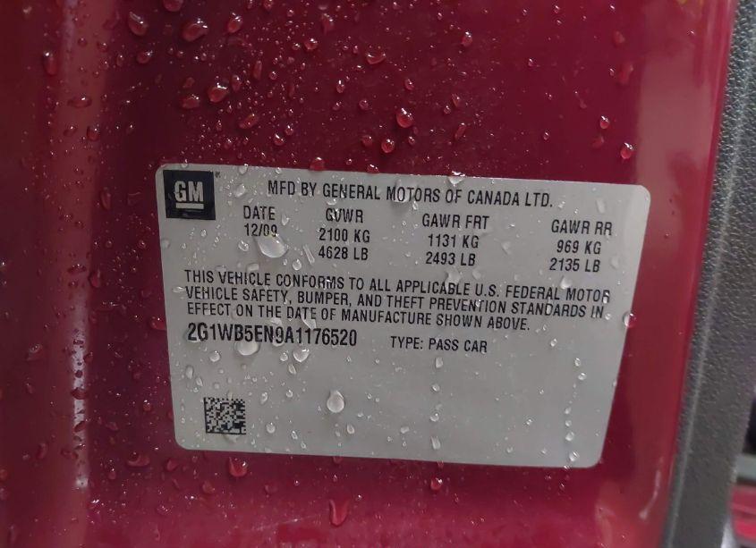 Photo 9 of 2010 Chevrolet Impala LT (VIN 2G1WB5EN9A1176520)