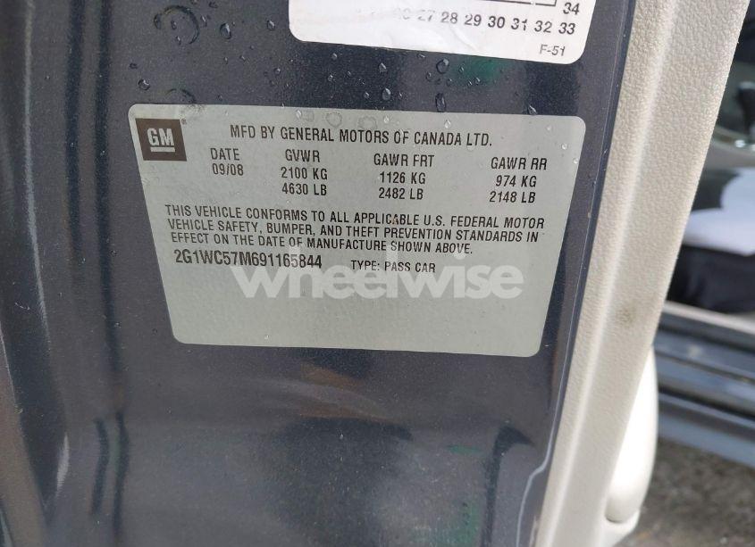 Photo 9 of 2009 Chevrolet Impala LT (VIN 2G1WC57M691165844)