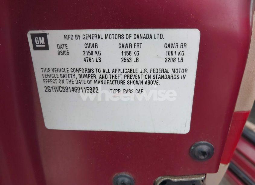 Photo 9 of 2006 Chevrolet Impala LT (VIN 2G1WC581469115302)