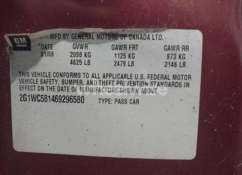 Photo 9 of 2006 Chevrolet Impala LT (VIN 2G1WC581469296580)