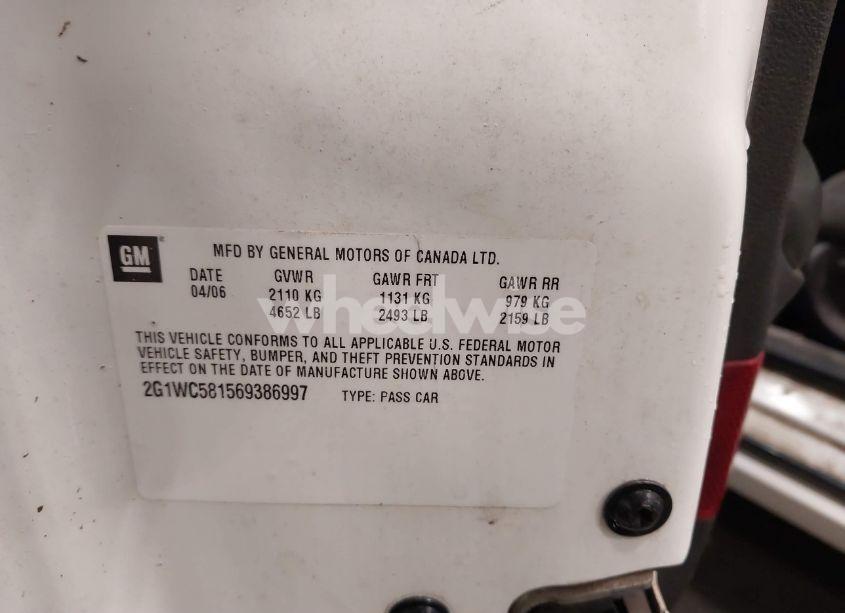 Photo 9 of 2006 Chevrolet Impala LT (VIN 2G1WC581569386997)