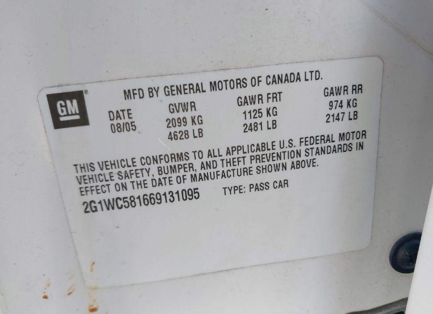 Photo 9 of 2006 Chevrolet Impala LT (VIN 2G1WC581669131095)