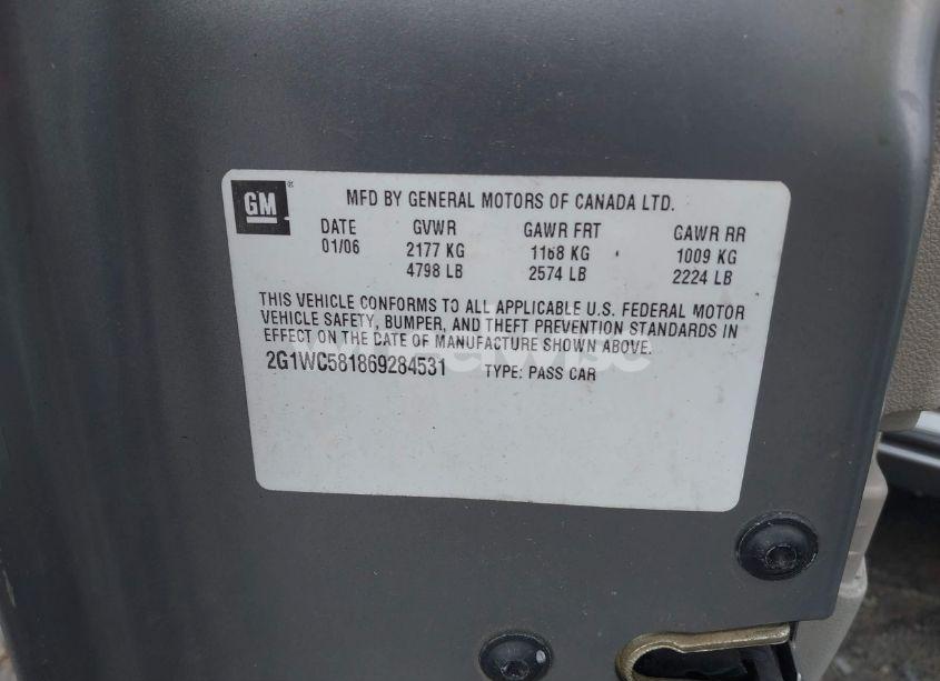 Photo 9 of 2006 Chevrolet Impala LT (VIN 2G1WC581869284531)