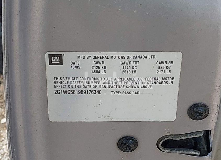 Photo 9 of 2006 Chevrolet Impala LT (VIN 2G1WC581969176340)