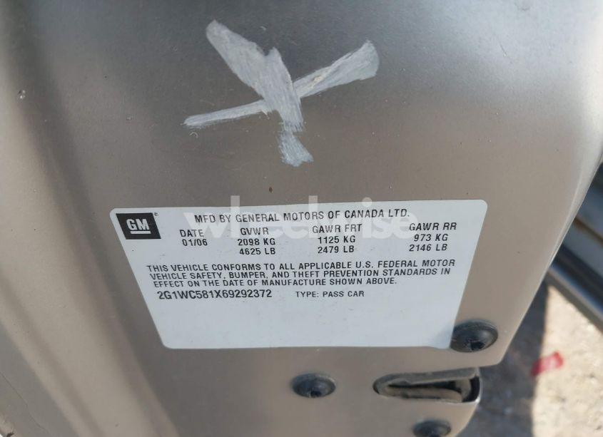 Photo 9 of 2006 Chevrolet Impala LT (VIN 2G1WC581X69292372)