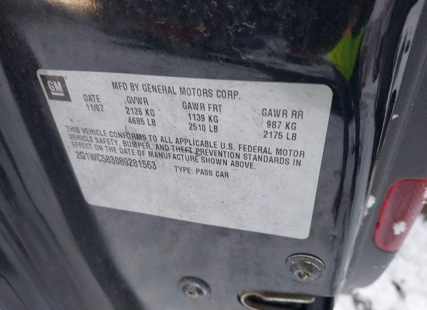 Photo 9 of 2008 Chevrolet Impala LT (VIN 2G1WC583089281563)