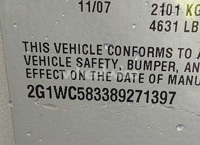 Photo 9 of 2008 Chevrolet Impala LT (VIN 2G1WC583389271397)