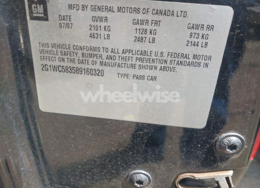 Photo 9 of 2008 Chevrolet Impala LT (VIN 2G1WC583589160320)