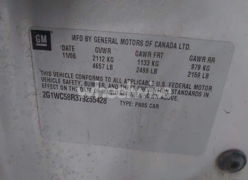 Photo 9 of 2007 Chevrolet Impala LT (VIN 2G1WC58R379255428)