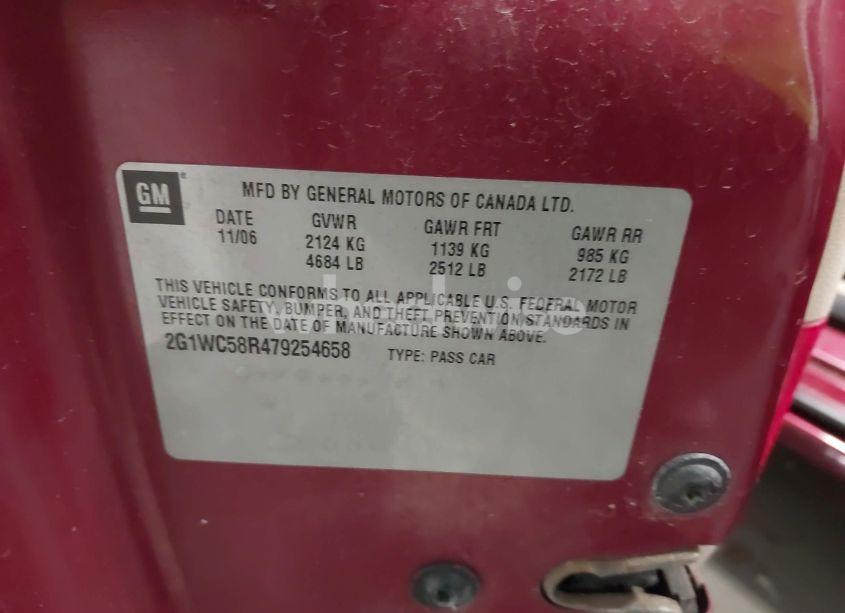 Photo 9 of 2007 Chevrolet Impala LT (VIN 2G1WC58R479254658)