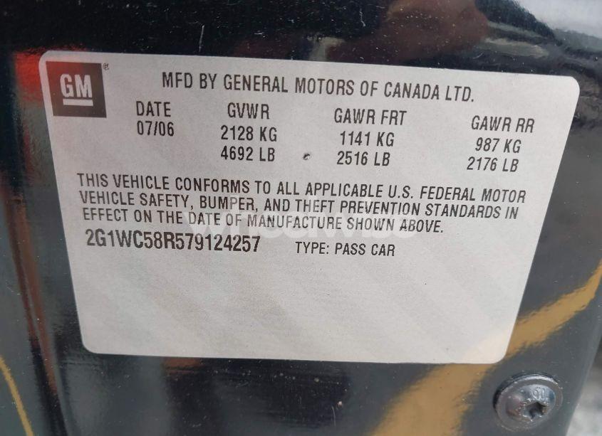 Photo 9 of 2007 Chevrolet Impala LT (VIN 2G1WC58R579124257)