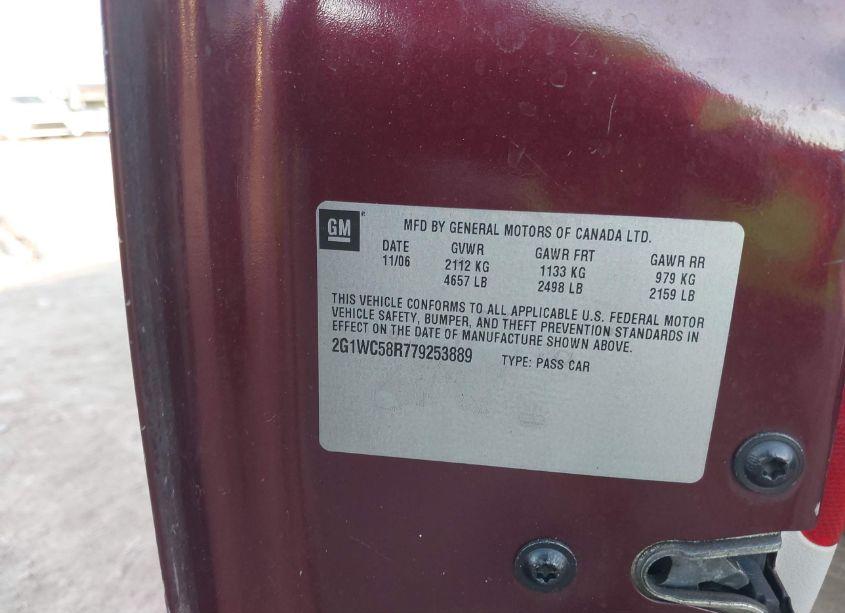 Photo 9 of 2007 Chevrolet Impala LT (VIN 2G1WC58R779253889)