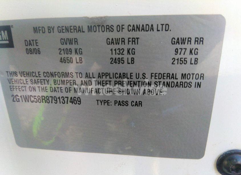 Photo 9 of 2007 Chevrolet Impala LT (VIN 2G1WC58R879137469)