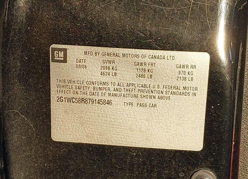 Photo 9 of 2007 Chevrolet Impala LT (VIN 2G1WC58R879145846)