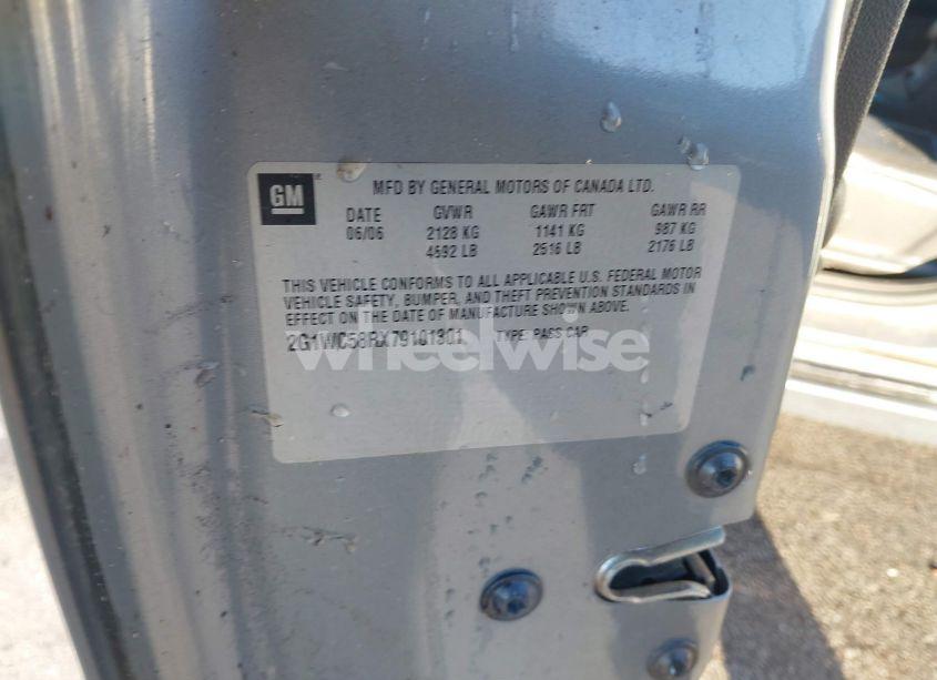 Photo 9 of 2007 Chevrolet Impala LT (VIN 2G1WC58RX79101301)