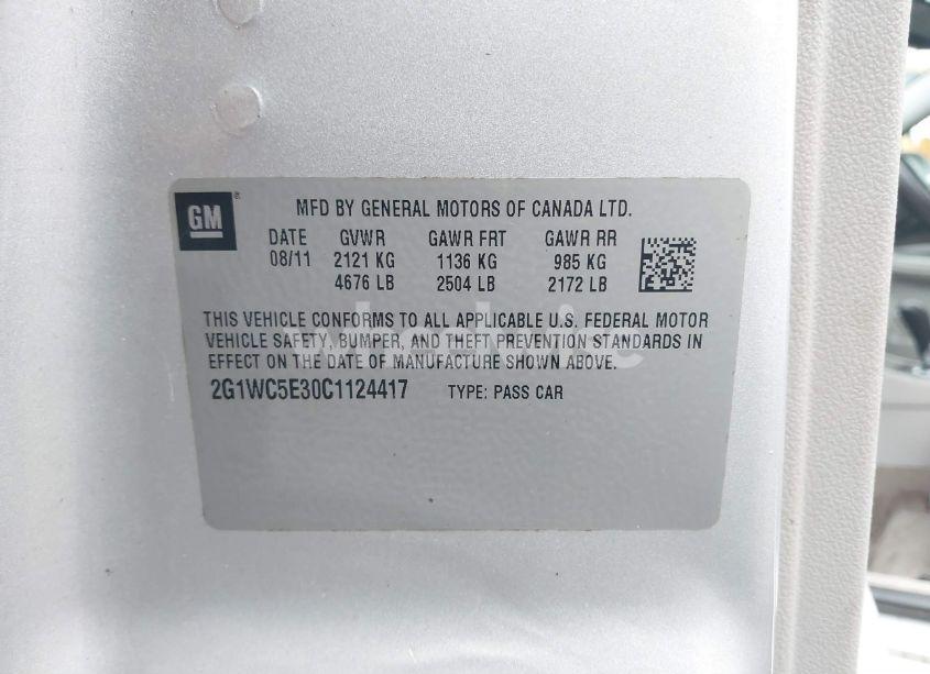 Photo 9 of 2012 Chevrolet Impala LTZ (VIN 2G1WC5E30C1124417)