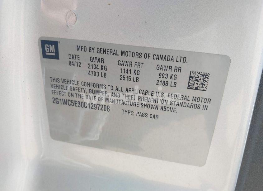 Photo 9 of 2012 Chevrolet Impala LTZ (VIN 2G1WC5E30C1297208)