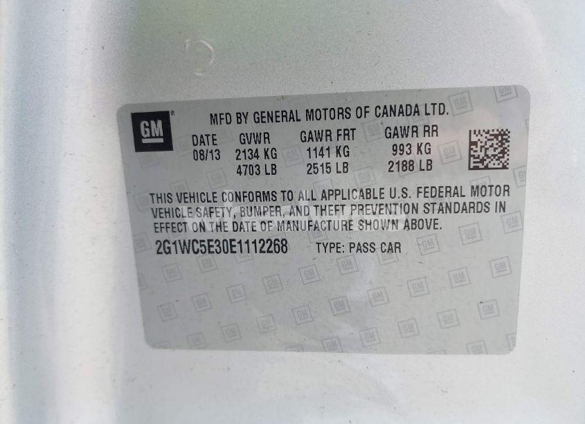 Photo 9 of 2014 Chevrolet Impala LIMITED LTZ (VIN 2G1WC5E30E1112268)