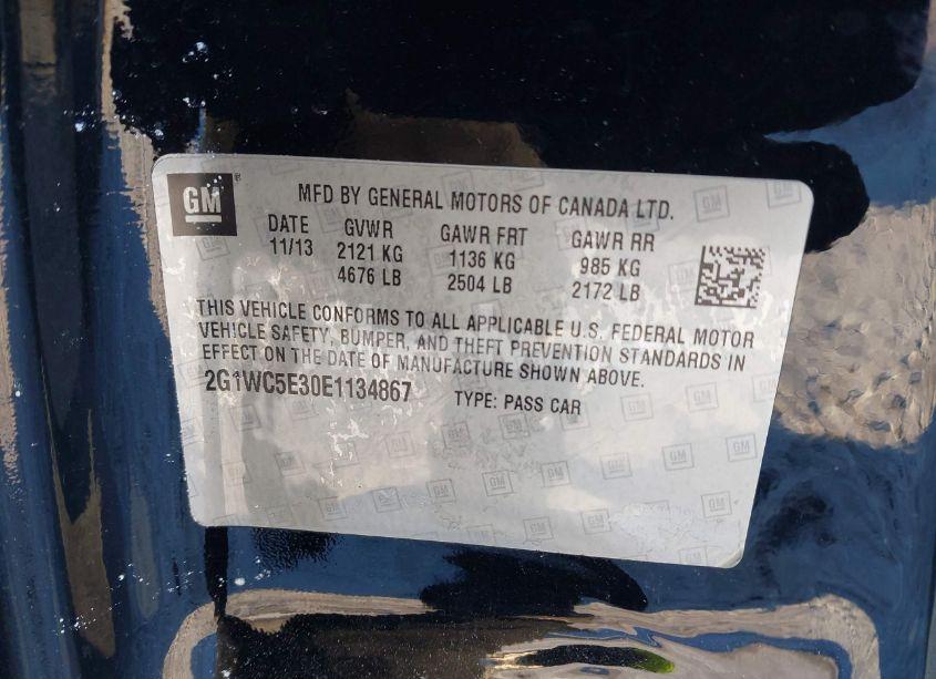 Photo 9 of 2014 Chevrolet Impala LIMITED LTZ (VIN 2G1WC5E30E1134867)