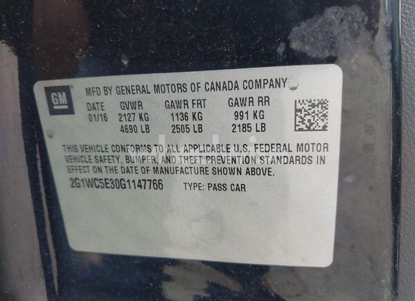 Photo 9 of 2016 Chevrolet Impala LIMITED LTZ (VIN 2G1WC5E30G1147766)