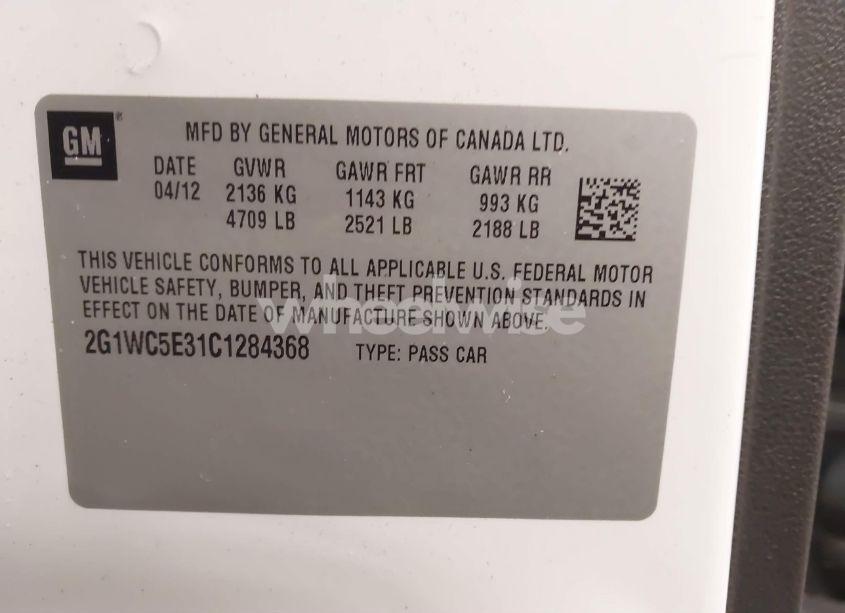 Photo 9 of 2012 Chevrolet Impala LTZ (VIN 2G1WC5E31C1284368)