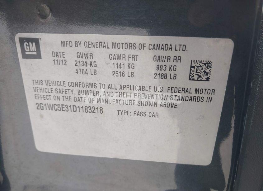 Photo 9 of 2013 Chevrolet Impala LTZ (VIN 2G1WC5E31D1183218)