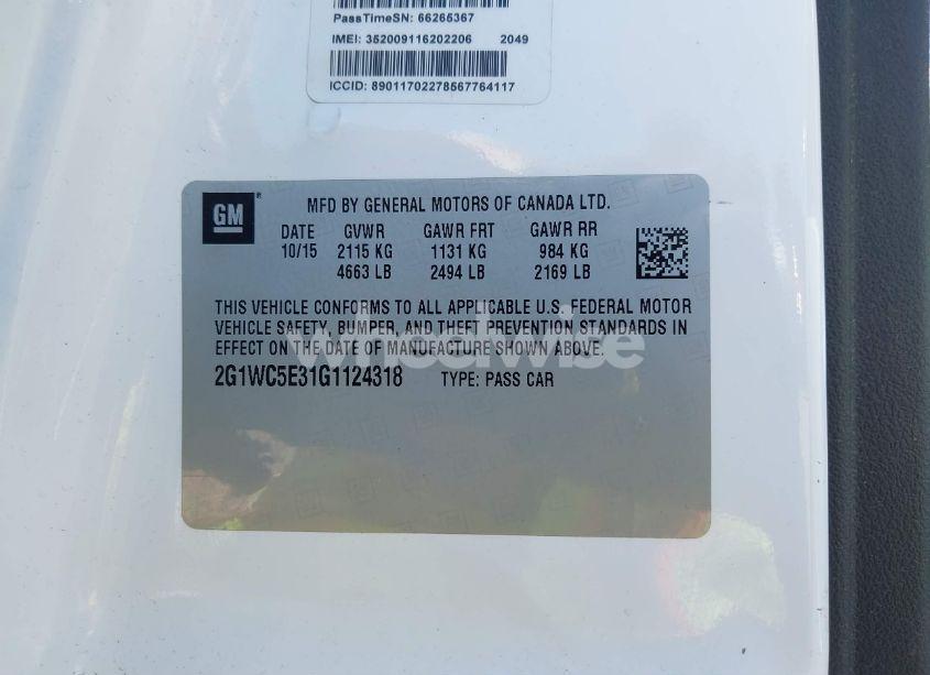 Photo 9 of 2016 Chevrolet Impala LIMITED LTZ (VIN 2G1WC5E31G1124318)