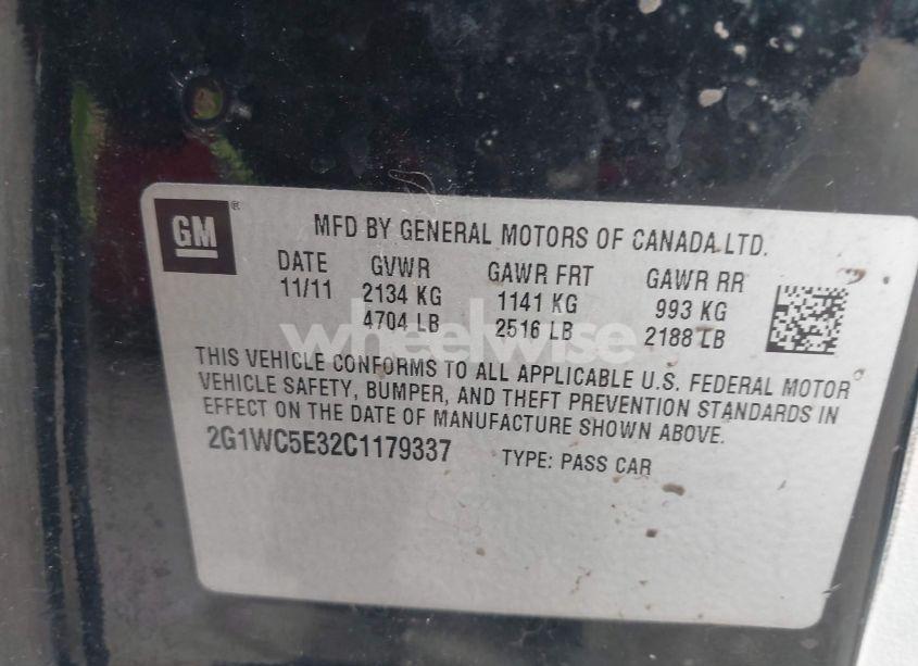 Photo 9 of 2012 Chevrolet Impala LTZ (VIN 2G1WC5E32C1179337)