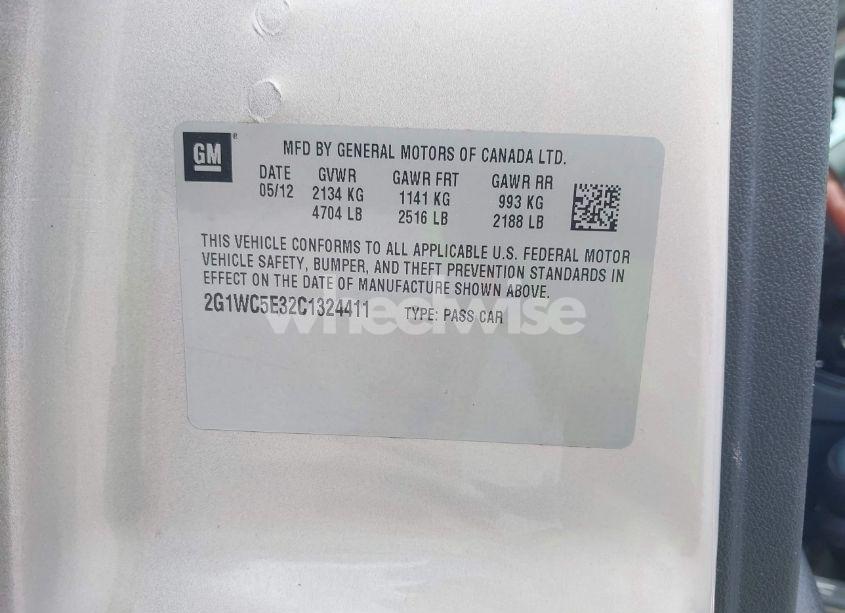 Photo 9 of 2012 Chevrolet Impala LTZ (VIN 2G1WC5E32C1324411)