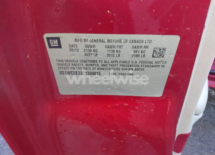 Photo 9 of 2012 Chevrolet Impala LTZ (VIN 2G1WC5E33C1304815)